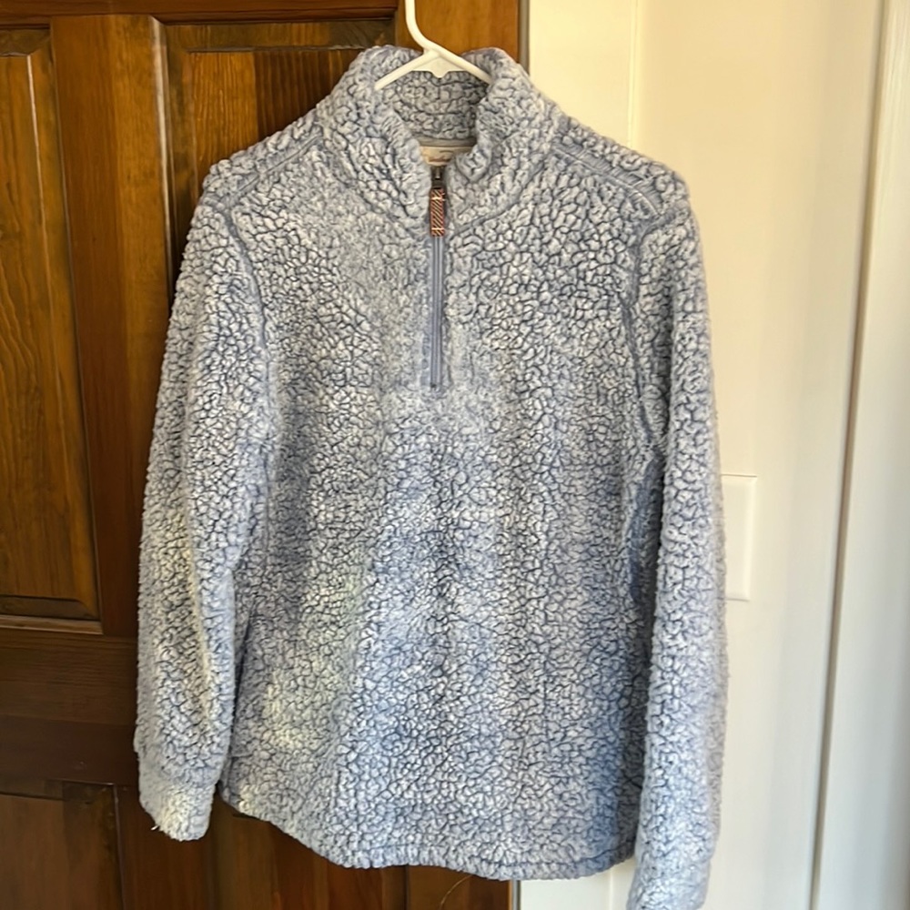 blue quarter zip sherpa